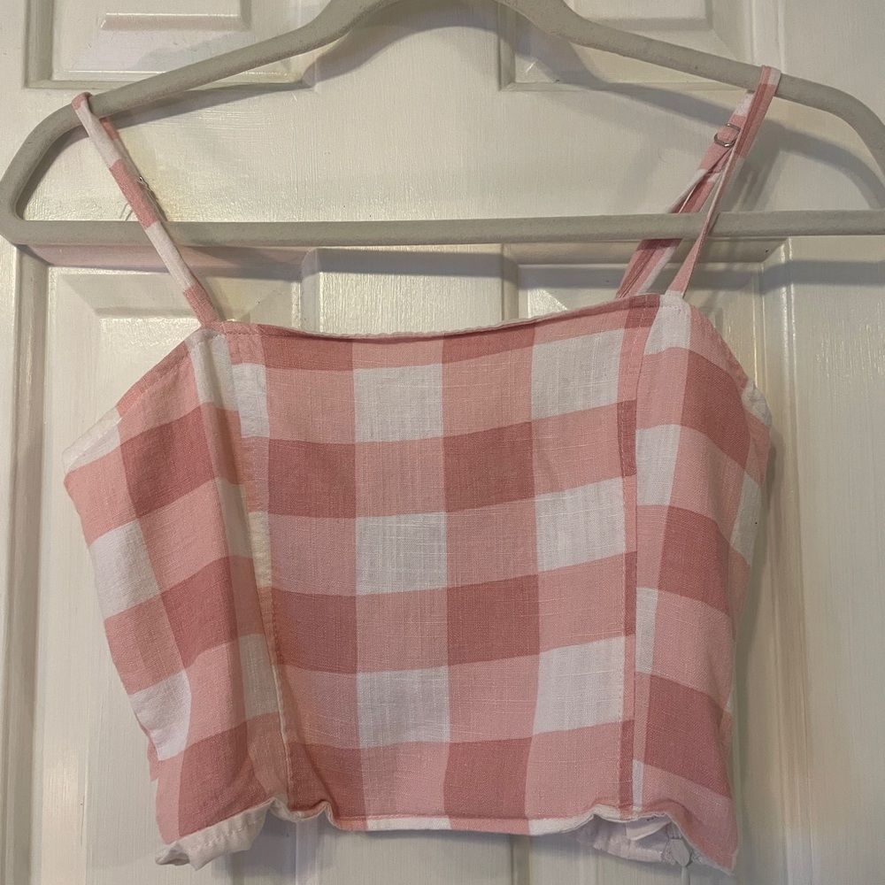 Forever 21 Pink and White Checkered Camisole